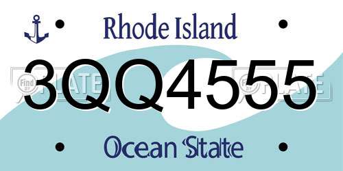 3QQ4555 Rhode Island License Plate