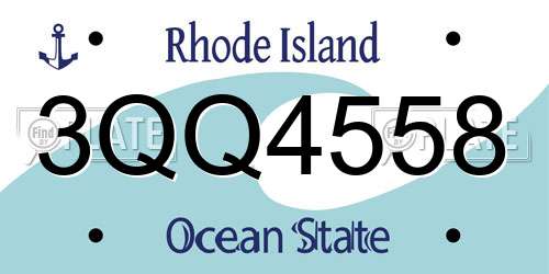 3QQ4558 Rhode Island License Plate