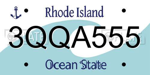 3QQA555 Rhode Island License Plate