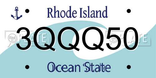3QQQ50 Rhode Island License Plate