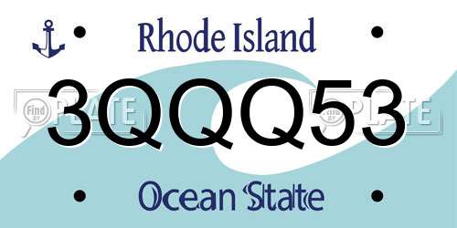3QQQ53 Rhode Island License Plate