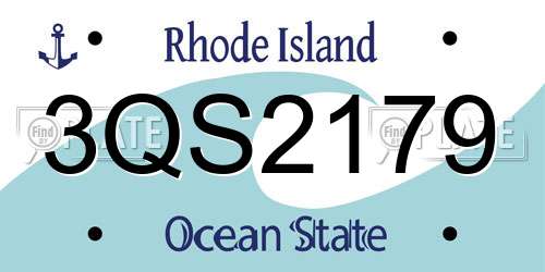 3QS2179 Rhode Island License Plate