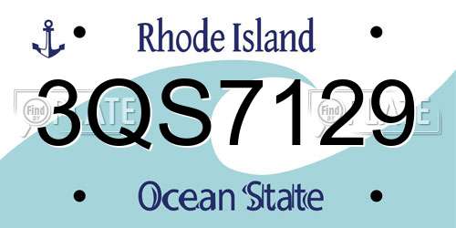 3QS7129 Rhode Island License Plate