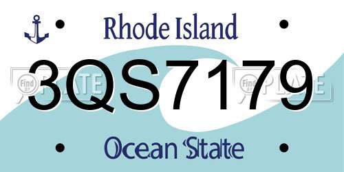3QS7179 Rhode Island License Plate