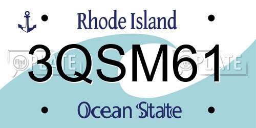 3QSM61 Rhode Island License Plate