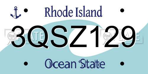 3QSZ129 Rhode Island License Plate