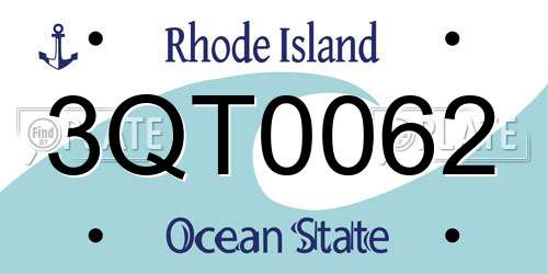 3QT0062 Rhode Island License Plate