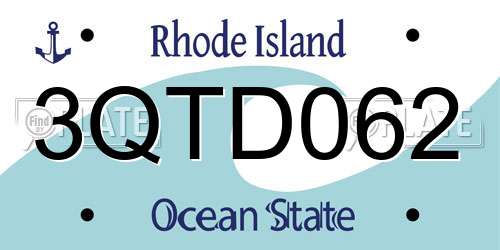 3QTD062 Rhode Island License Plate