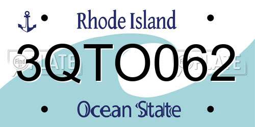3QTO062 Rhode Island License Plate