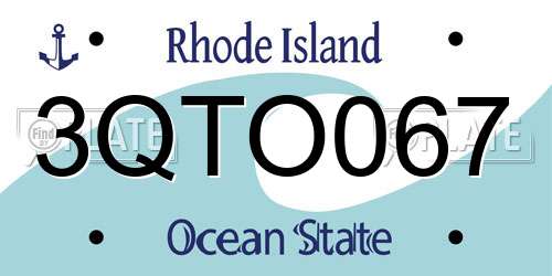 3QTO067 Rhode Island License Plate