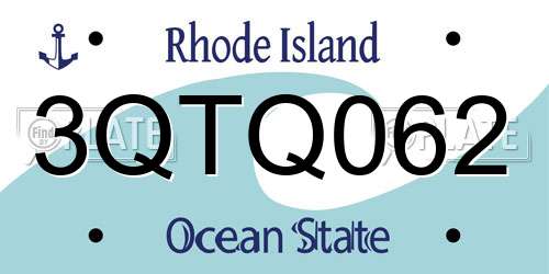 3QTQ062 Rhode Island License Plate