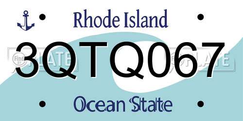 3QTQ067 Rhode Island License Plate