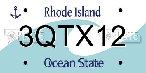 3QTX12 Rhode Island License Plate