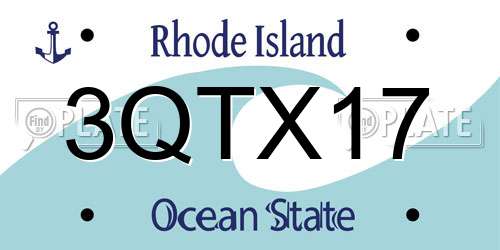 3QTX17 Rhode Island License Plate