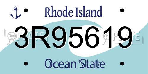 3R95619 Rhode Island License Plate