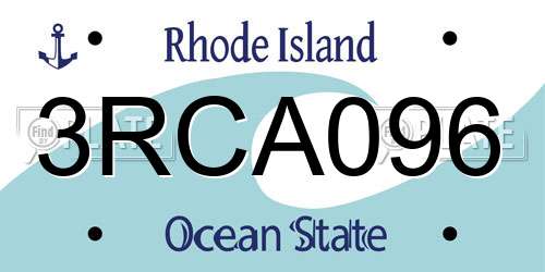 3RCA096 Rhode Island License Plate