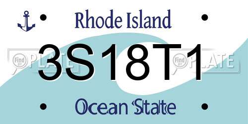 3S18T1 Rhode Island License Plate