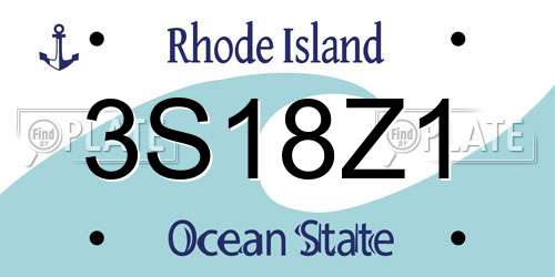 3S18Z1 Rhode Island License Plate