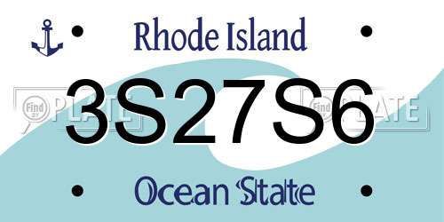 3S27S6 Rhode Island License Plate