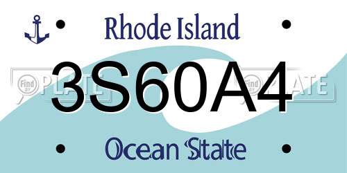 3S60A4 Rhode Island License Plate