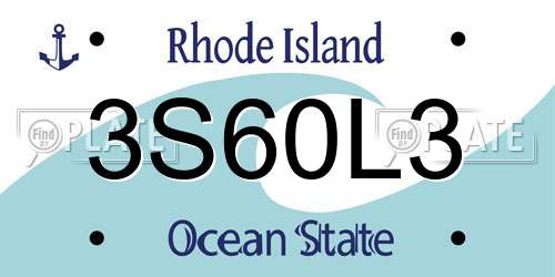 3S60L3 Rhode Island License Plate