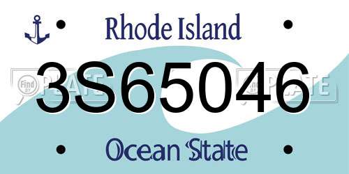 3S65046 Rhode Island License Plate