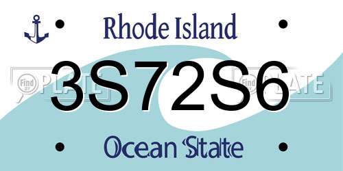 3S72S6 Rhode Island License Plate