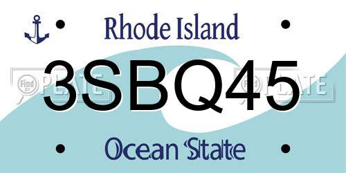 3SBQ45 Rhode Island License Plate