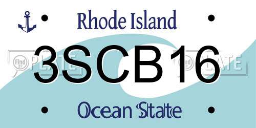 3SCB16 Rhode Island License Plate