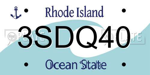 3SDQ40 Rhode Island License Plate