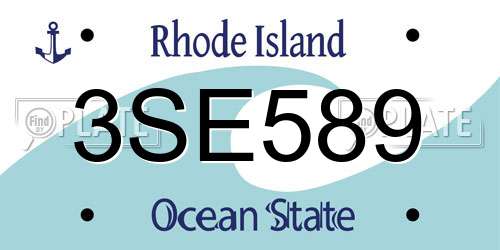 3SE589 Rhode Island License Plate