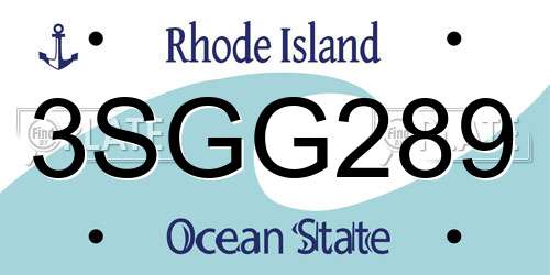 3SGG289 Rhode Island License Plate
