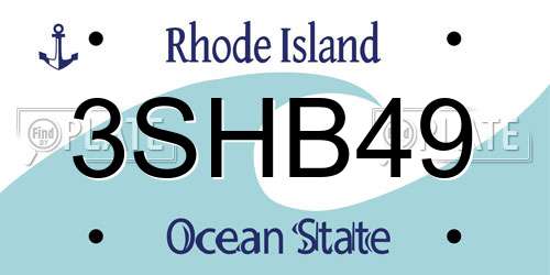 3SHB49 Rhode Island License Plate