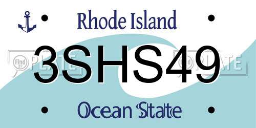 3SHS49 Rhode Island License Plate