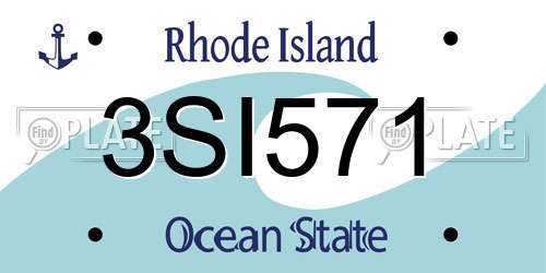 3SI571 Rhode Island License Plate