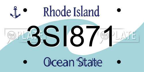 3SI871 Rhode Island License Plate