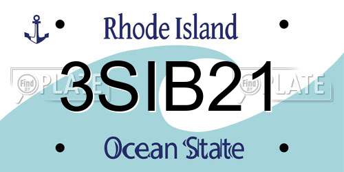 3SIB21 Rhode Island License Plate