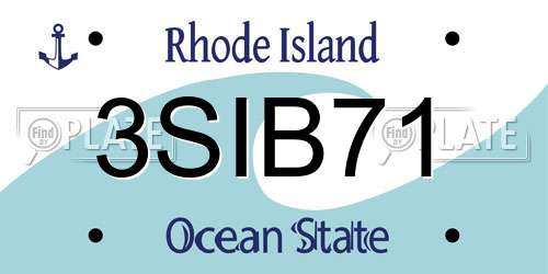 3SIB71 Rhode Island License Plate