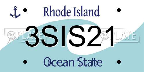 3SIS21 Rhode Island License Plate
