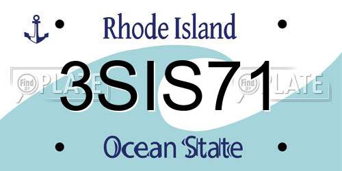 3SIS71 Rhode Island License Plate