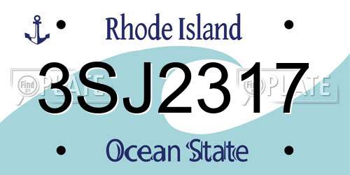 3SJ2317 Rhode Island License Plate