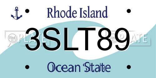 3SLT89 Rhode Island License Plate