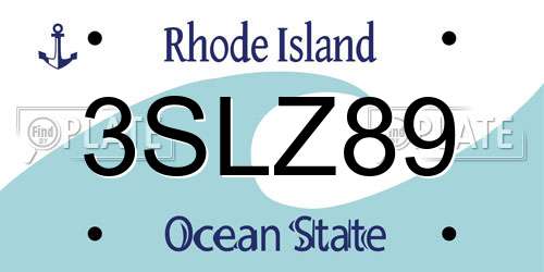 3SLZ89 Rhode Island License Plate