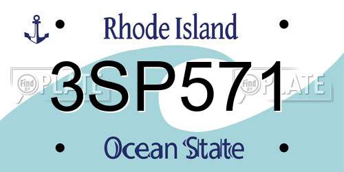 3SP571 Rhode Island License Plate