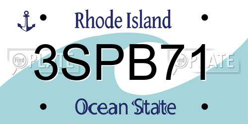 3SPB71 Rhode Island License Plate