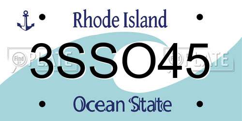 3SSO45 Rhode Island License Plate