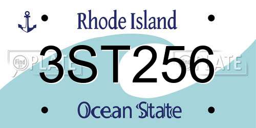 3ST256 Rhode Island License Plate