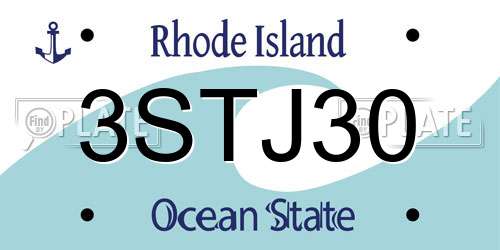 3STJ30 Rhode Island License Plate