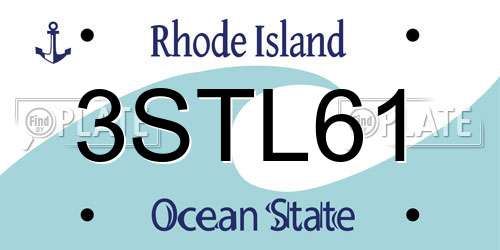 3STL61 Rhode Island License Plate