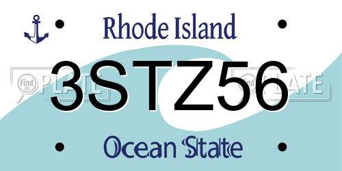 3STZ56 Rhode Island License Plate